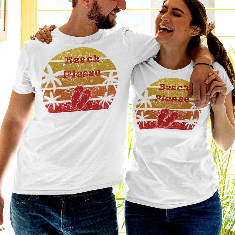 Beach Please Unisex t-shirt Handmade Hand-knitted Hand-woven