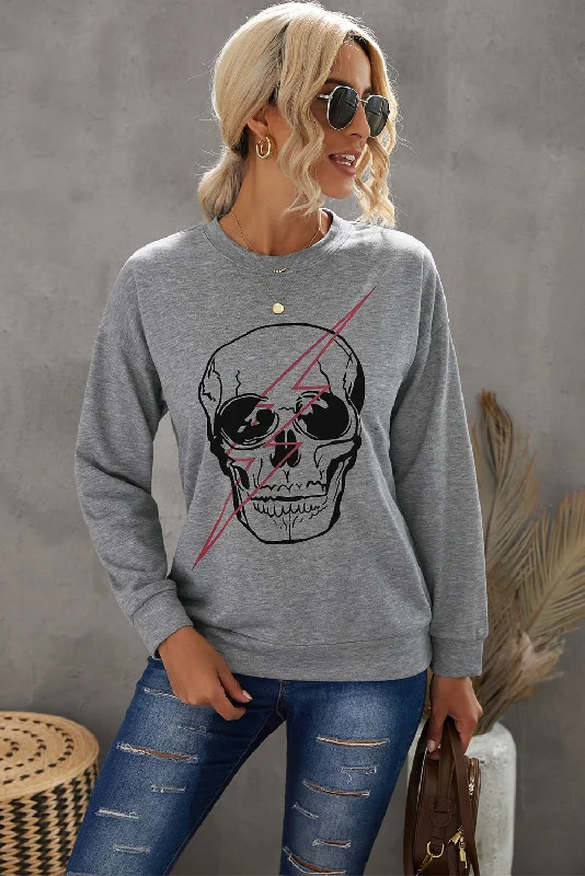 Halloween Skull and Lightning Graphic Tee Rayon Fabric Velvet Fabric Corduroy Fabric Halloween Skull and Lightning Graphic Tee Rayon Fabric Velvet Fabric Corduroy Fabric