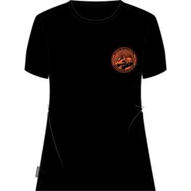 Icebreaker W Central Classic SS Tee Asymmetrical Pockets Print
