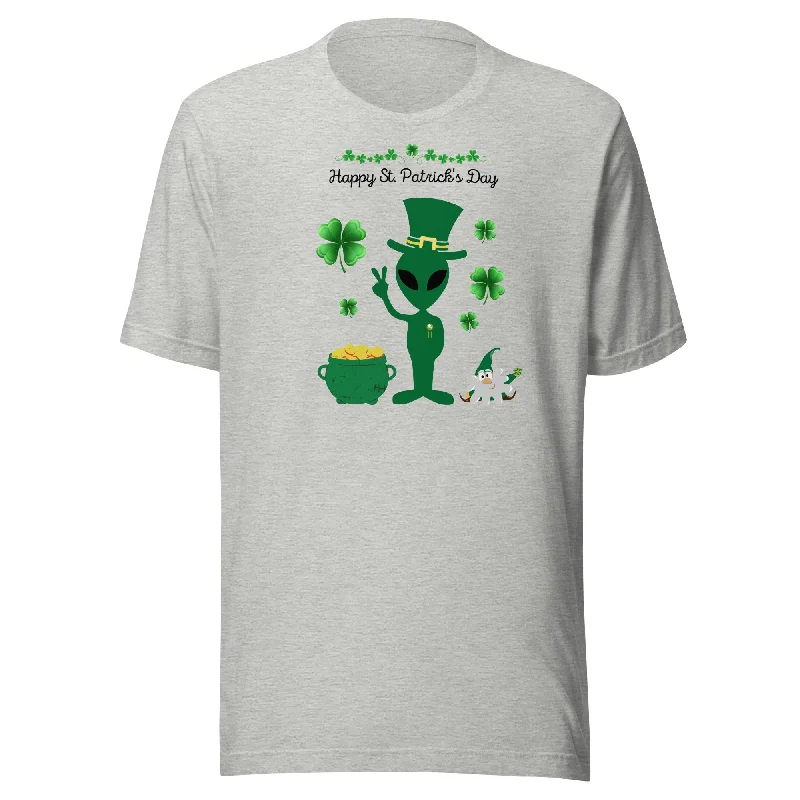 Leprechauns, Aliens and Gold Saint Patrick Day Unisex t-shirt Cozy Warm Stylish