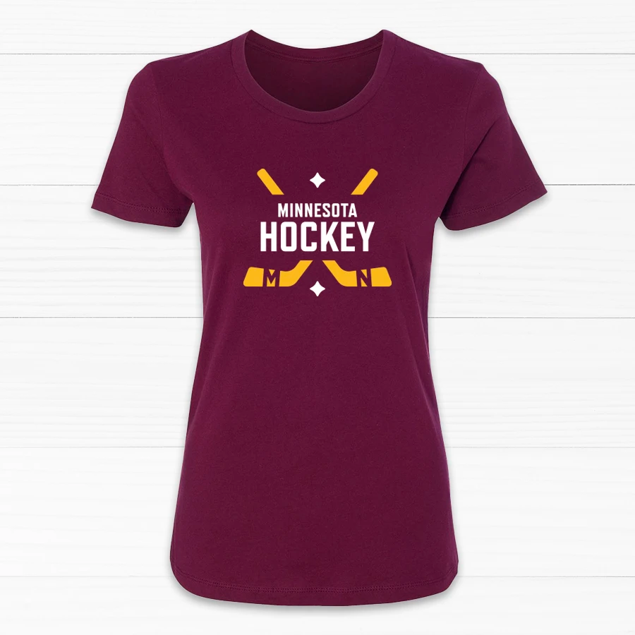 Minnesota Hockey Women's Tee Solid Color Striped Floral