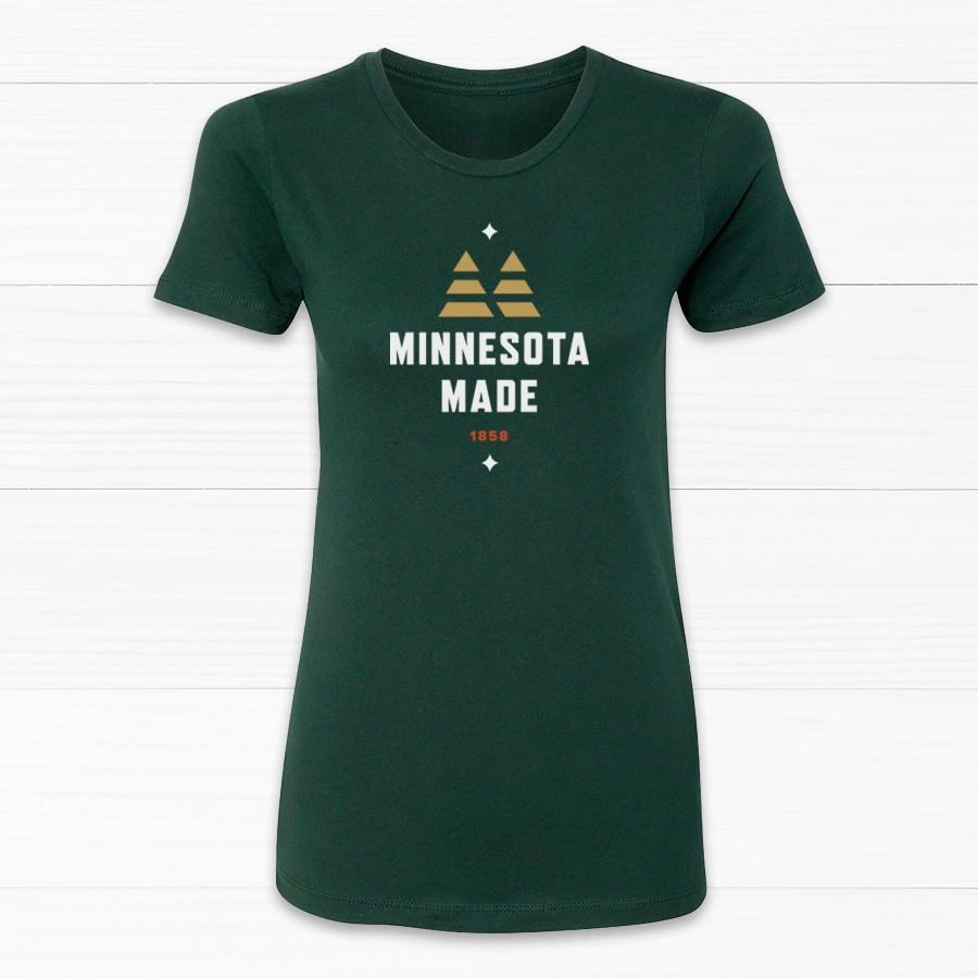 MN Made Women's Tee Graphic T-Shirt Round Neck Polyester