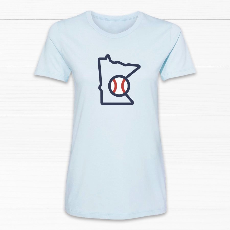 Minnesota Baseball Women's Tee Hooded Caped Shawl Collar