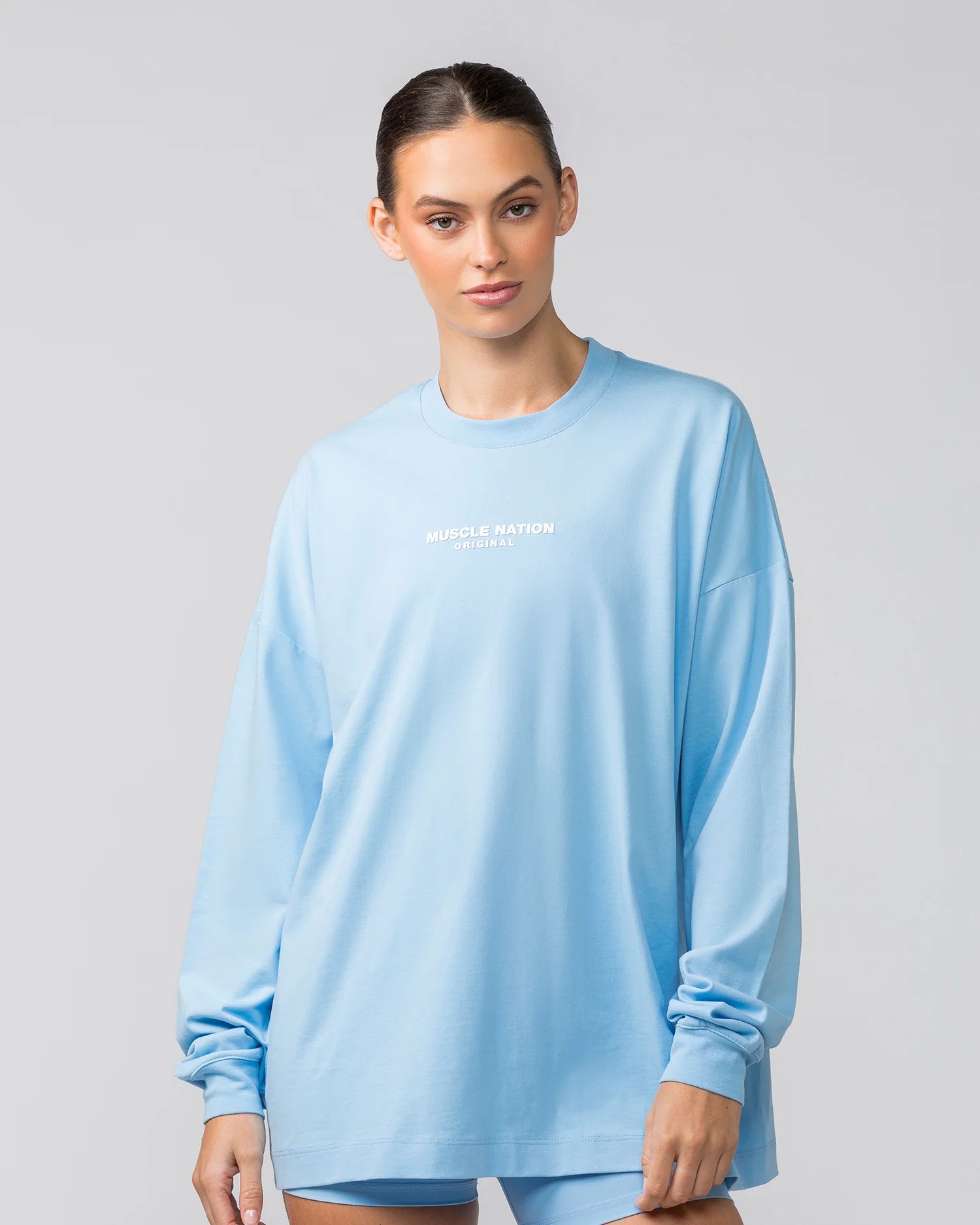 Muscle Nation | OG Oversized Long Sleeve Tee - Skyride Chenille Fabric Brocade Fabric Lace Fabric Muscle Nation | OG Oversized Long Sleeve Tee - Skyride Chenille Fabric Brocade Fabric Lace Fabric