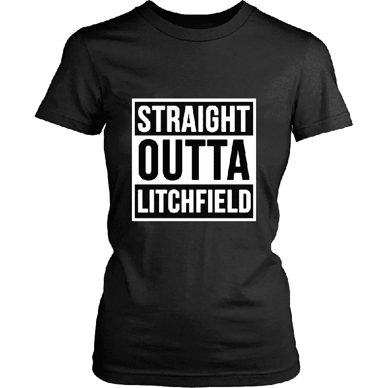 Straight Outta Litchfield Tees Beaded Sequined Faux Fur