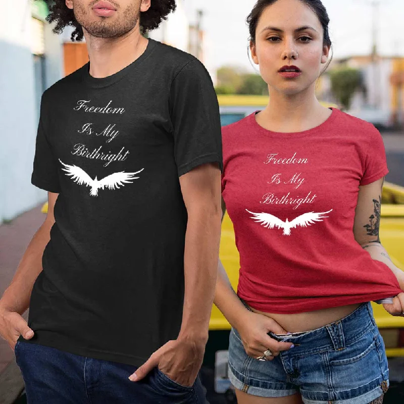 Typography and flying bird printed t-shirt Fleece Fabric Down Fabric Feather Fabric