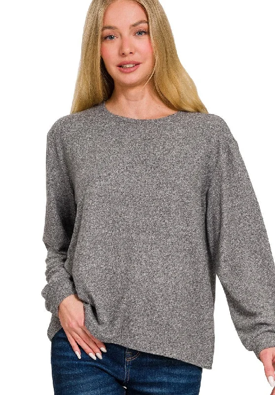 Meeting For Coffee Hacci Long Sleeve Tee- 2 Colors! Elasticated Padded Insulated