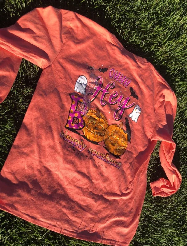 Orange Simply Southern Halloween Tee-Size YOUTH LARGE Chenille Brocade Lace