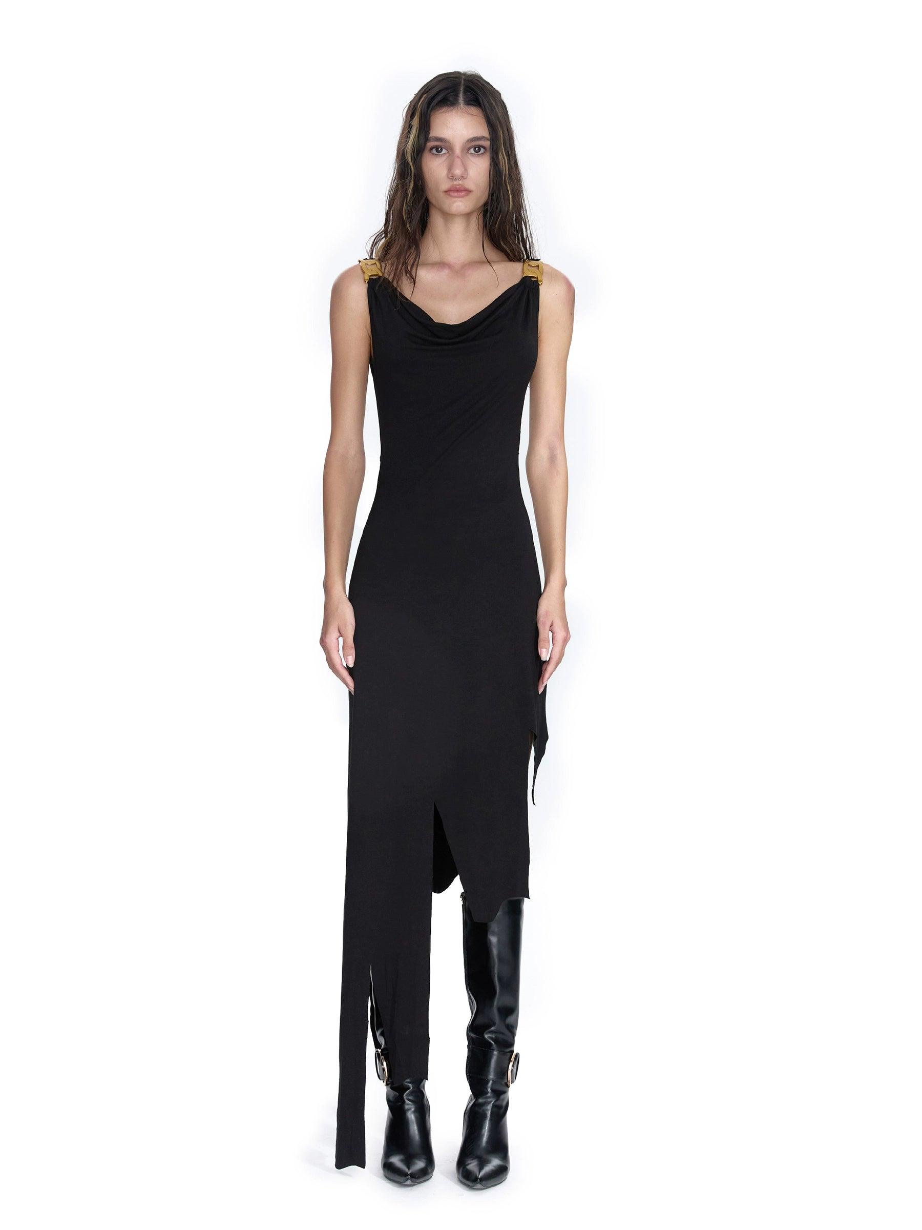 24Ans Black Lace Bodice Asymmetric Maxi Dress - Women'S Sleeveless Evening Gown With Fringe Hem Elegant Maxi Dress with Pockets 24Ans Black Lace Bodice Asymmetric Maxi Dress - Women'S Sleeveless Evening Gown With Fringe Hem Elegant Maxi Dress with Pockets