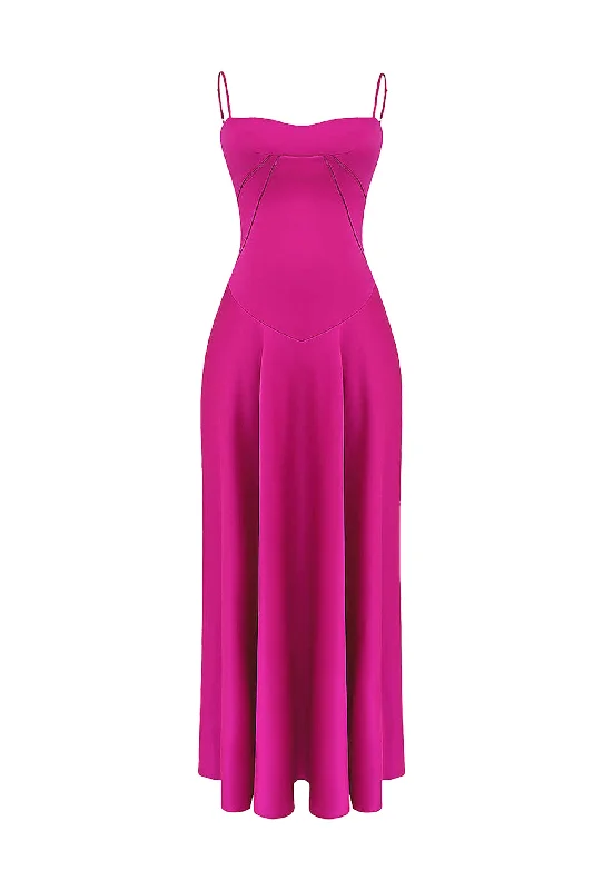 Anabella Fuchsia Lace Up Maxi Dress by House of CB Fashionable Off-Shoulder Maxi Dress