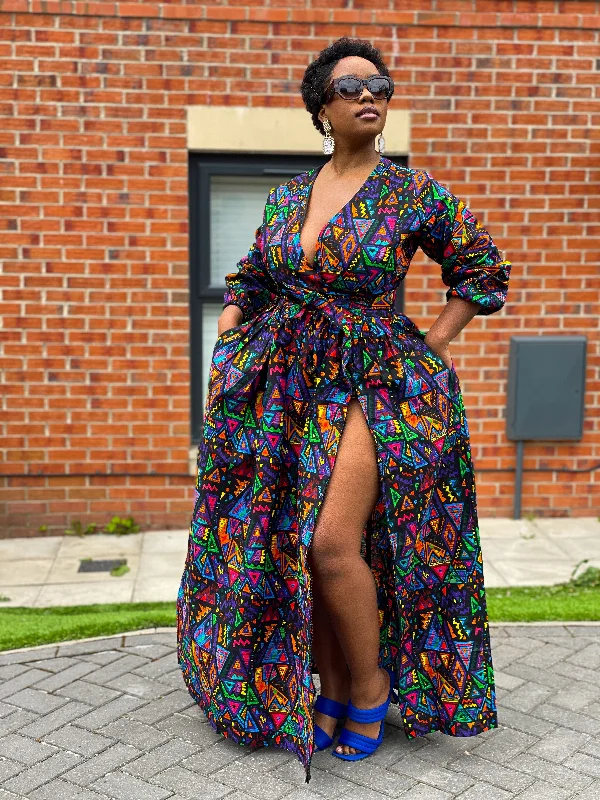 Asher Ankara Maxi Dress | African Print Classic Tulle Maxi Dress