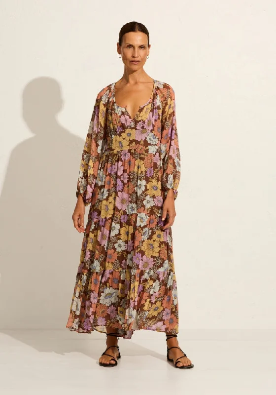Amanza Maxi Dress Elegant Silk Maxi Dress