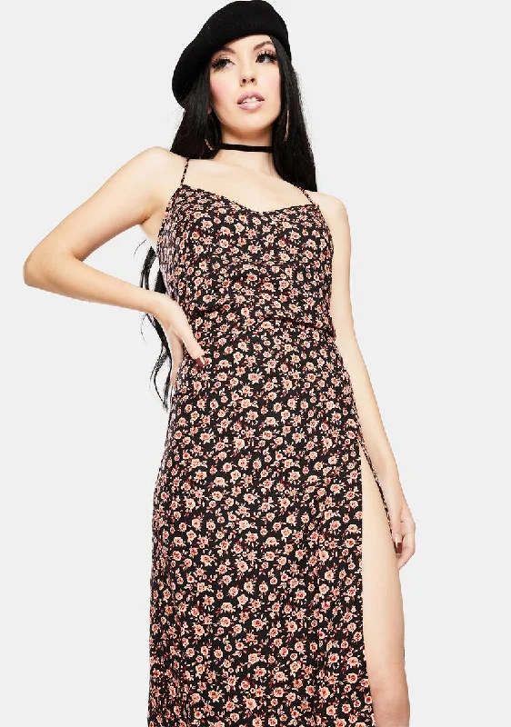 Autumn Blossom Batis Maxi Dress Classic V-Neck Maxi Dress