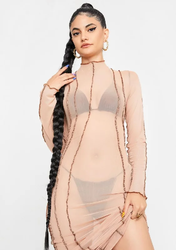 Blow Your Mind Mesh Maxi Dress Trendy Floral Print Maxi Dress