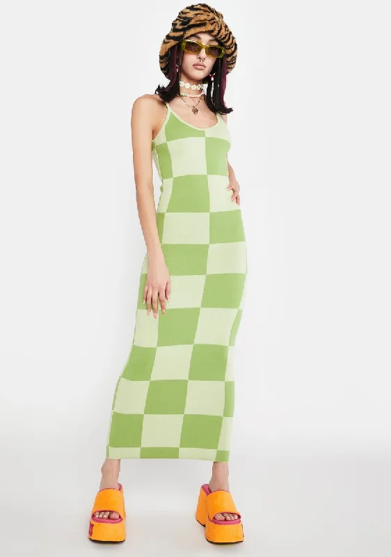 Cali Sweetheart Checkered Maxi Dress Stylish Longline Maxi Dress