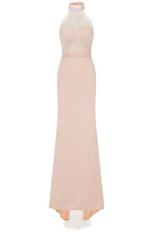 Cleo Luxe Nude Halterneck Diamante Lace Fishtail Maxi Dress Fashionable Sheer Maxi Dress Cleo Luxe Nude Halterneck Diamante Lace Fishtail Maxi Dress Fashionable Sheer Maxi Dress