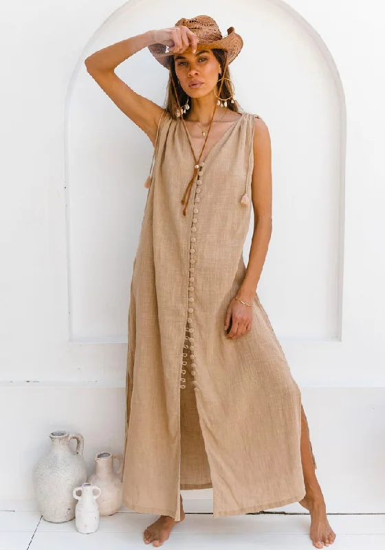 Malibu Maxi Dress Cozy Ruffle Sleeve Maxi Dress