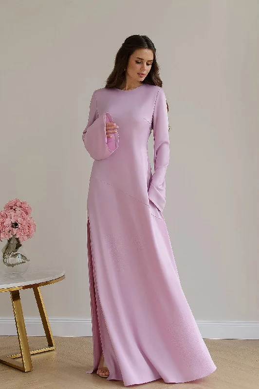 Dusty Pink Satin Backless Maxi Dress Comfortable Satin Maxi Dress