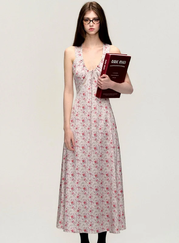 Floral Romance Button-Down Maxi Dress Trendy Fit-and-Flare Maxi Dress