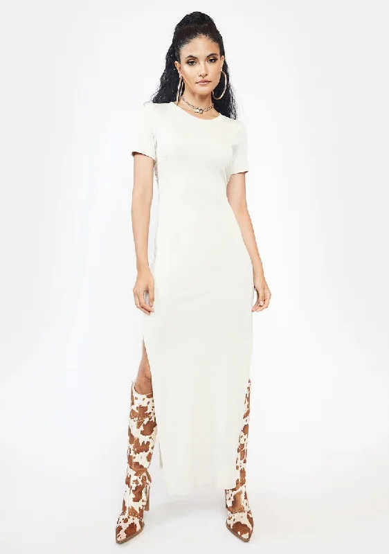 Ivory Betray Me Cutout Maxi Dress Comfortable Maxi Dress with Slits