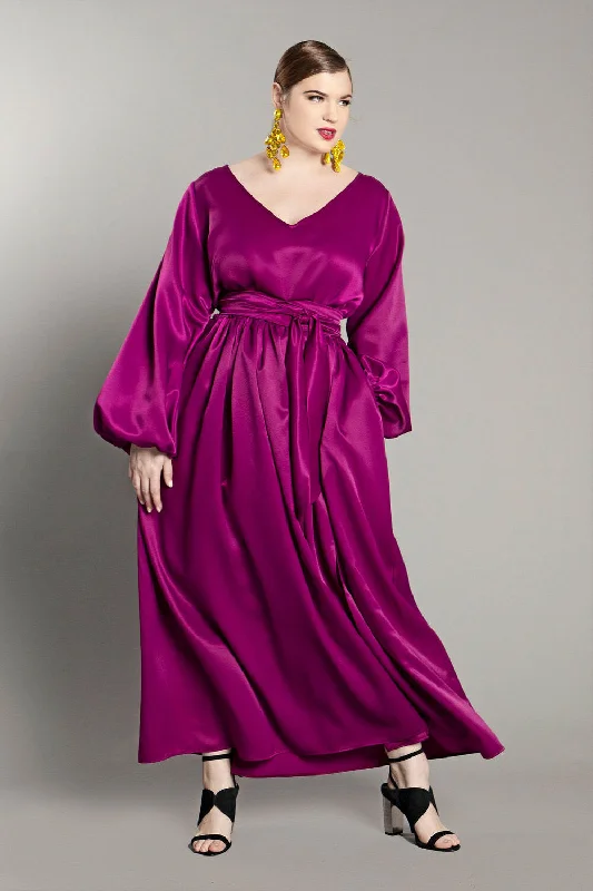 Full Sleeved Maxi Dress- JIBRI Classic V-Neck Maxi Dress