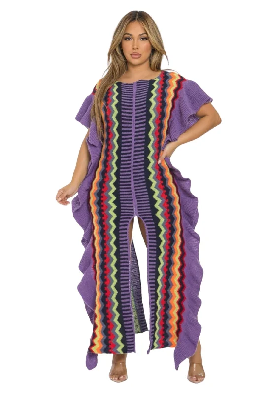 Knit Maxi Dress/Cover Up Fashionable Button-Down Maxi Dress