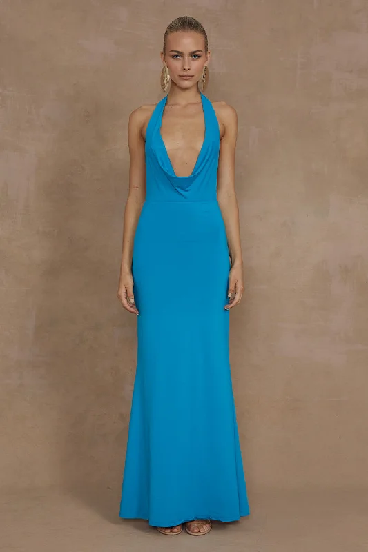 LORITA MAXI DRESS - AQUA Chic Sleeveless Maxi Dress