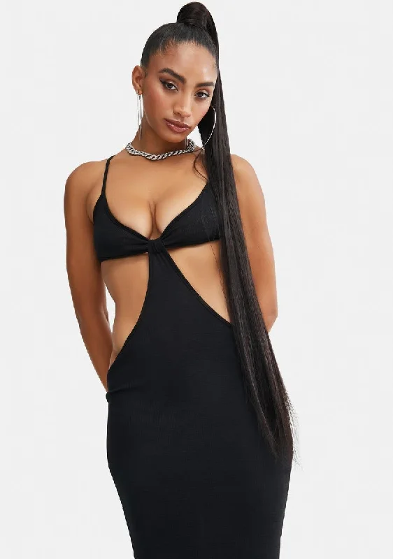 Onyx Check My Style Cut Out Maxi Dress Classic V-Neck Maxi Dress