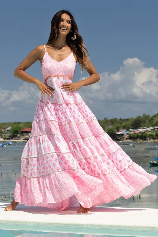 Pink Tiered Maxi Dress Cozy Ribbed Maxi Dress