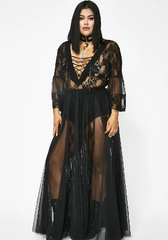 Pitch Dark Modern Love Maxi Dress Stylish Pleated A-Line Maxi Dress