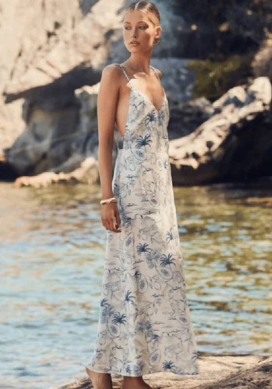 Pomelo Maxi Dress Elegant Maxi Dress with Drapes