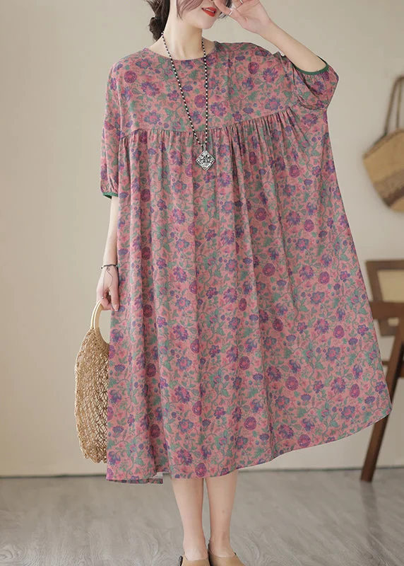 Red Patchwork Linen Maxi Dresses Oversized Print Summer Comfortable T-Shirt Maxi Dress Red Patchwork Linen Maxi Dresses Oversized Print Summer Comfortable T-Shirt Maxi Dress