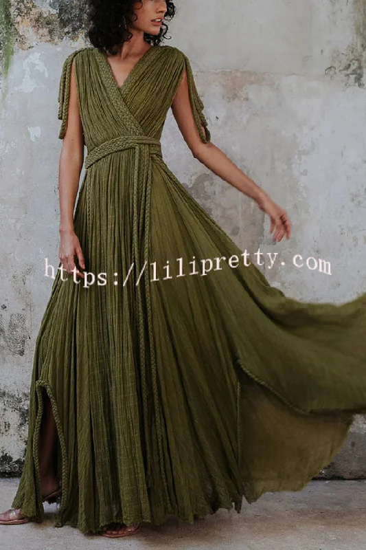 Resort Style Draped Braids Shoulder Backless Cover-up Loose Maxi Dress Stylish Off-Shoulder Maxi Dress