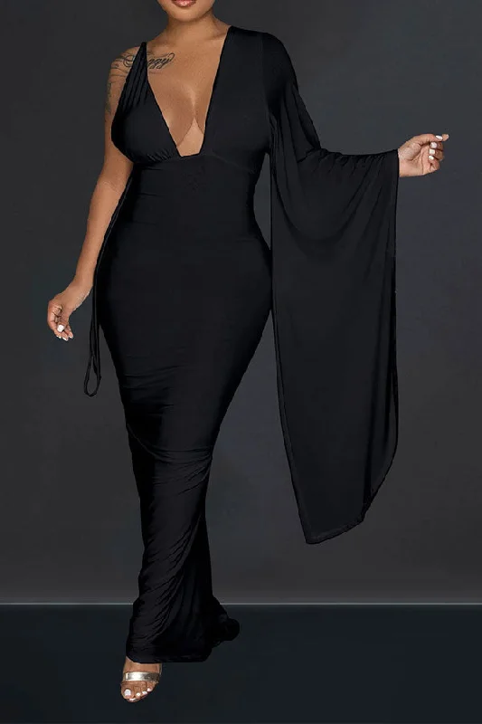 Solid Color Undeniable One Shoulder Backless Maxi Dress Classic Strapless Maxi Dress Solid Color Undeniable One Shoulder Backless Maxi Dress Classic Strapless Maxi Dress
