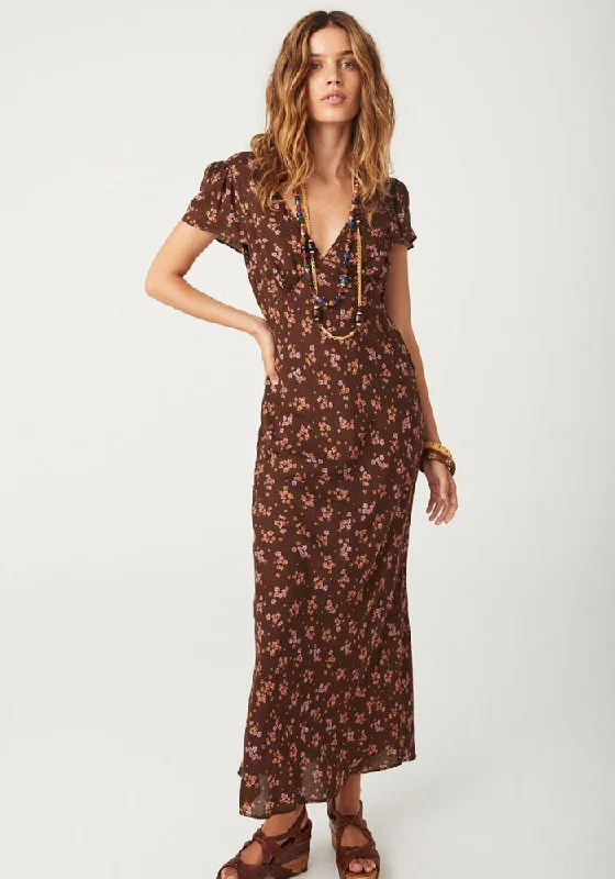 Melody Bias Maxi Dress - Antique Walnut Cozy Wrap Maxi Dress