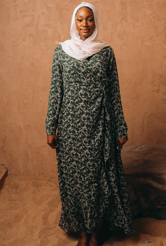 Still On The Green Ruffle Wrap Maxi Dress-CLEARANCE Trendy Ruffled Maxi Dress