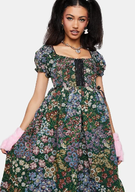 The Delphine Maxi Dress Trendy Floral Print Maxi Dress