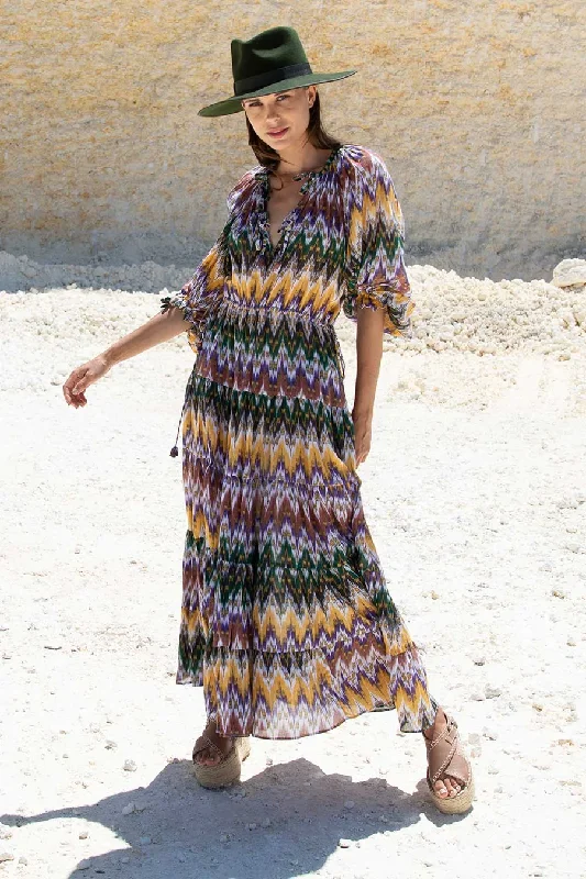 Scallop Maxi Dress Ziggy Multi Fashionable Off-Shoulder Maxi Dress