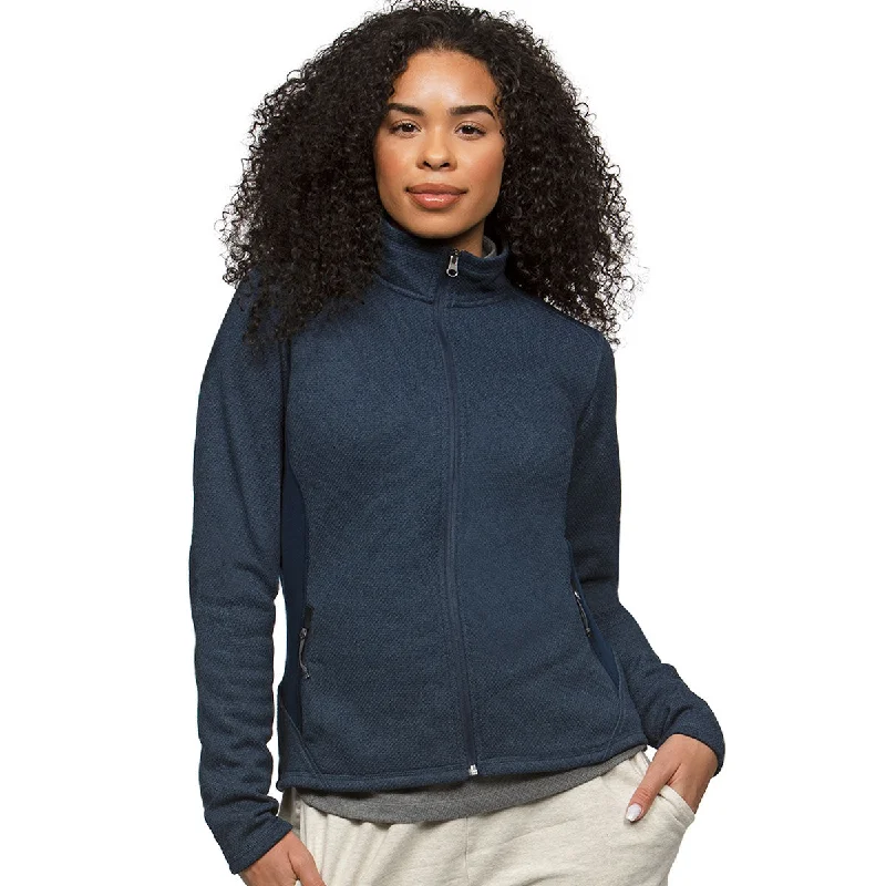 Antigua Women's Navy Heather Multi Course Jacket Satin Jacket Silk Jacket Chiffon Jacket