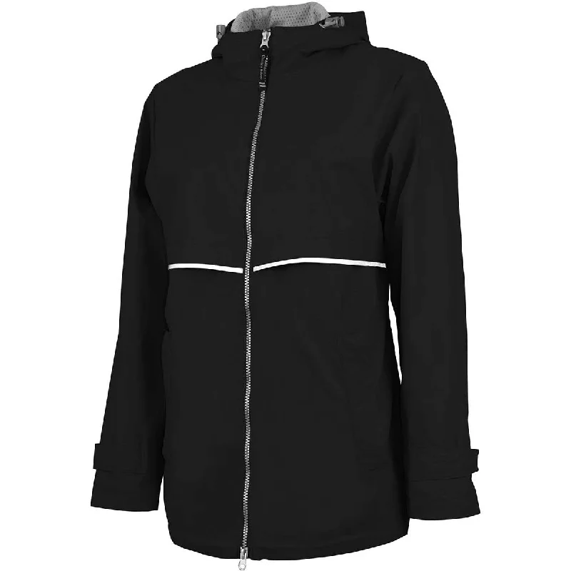 Charles River Women's Black/Reflective New Englander Rain Jacket Jersey Jacket Tulle Jacket Batik Jacket