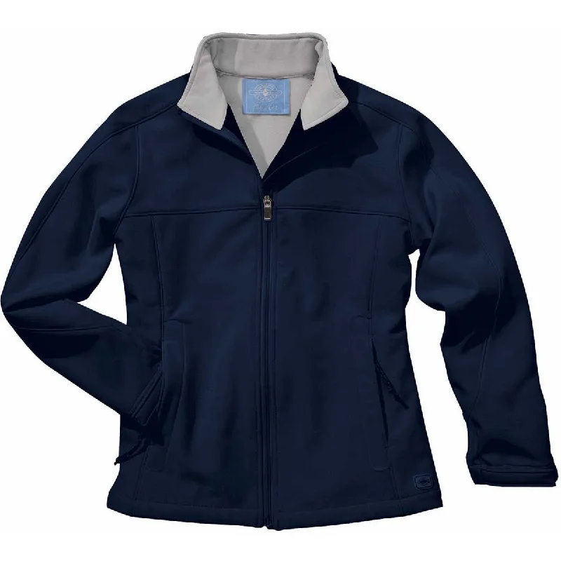 Charles River Women's Navy/Vapor Grey Soft Shell Jacket One-Shoulder Jacket Off-the-Shoulder Jacket Asymmetrical Jacket