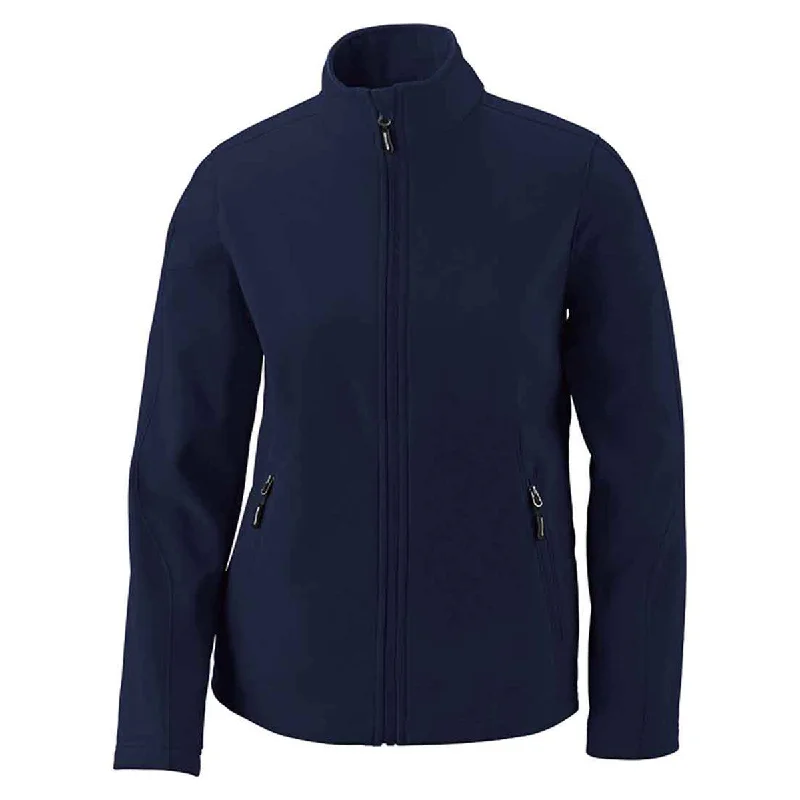 Core 365 Women's Classic Navy Cruise Two-Layer Fleece Bonded Soft Shell Jacket Herringbone Jacket Checkered Jacket Solid Jacket