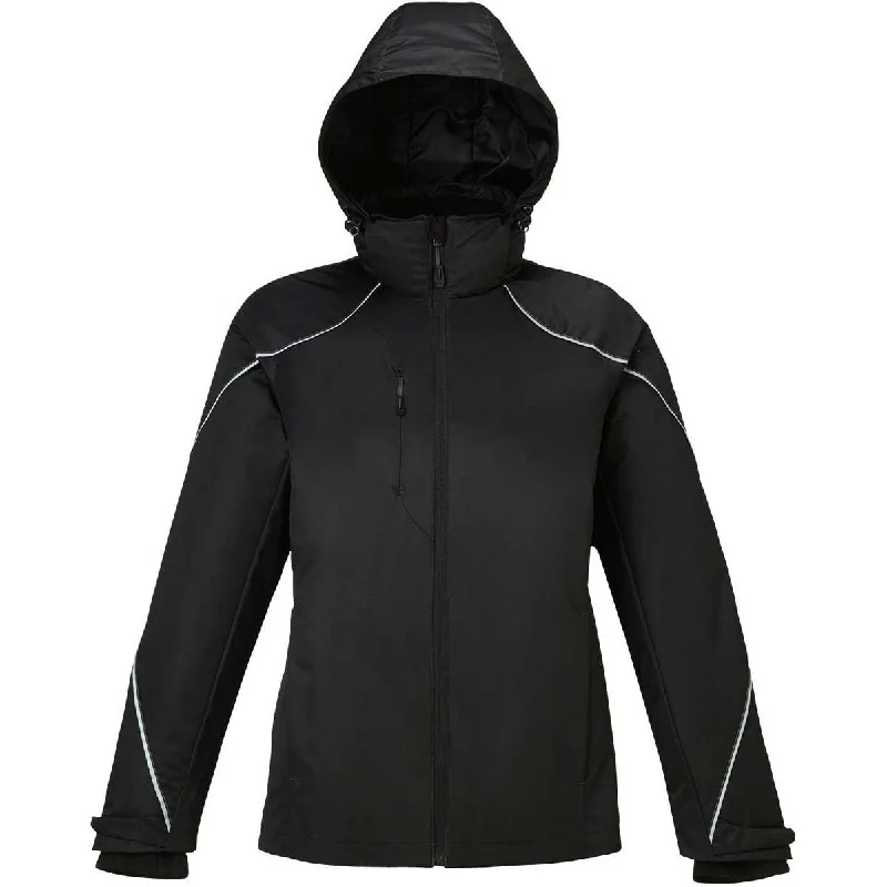 North End Women's Black Angle 3-In-1 Jacket with Bonded Fleece Liner Rayon Jacket Velvet Jacket Corduroy Jacket