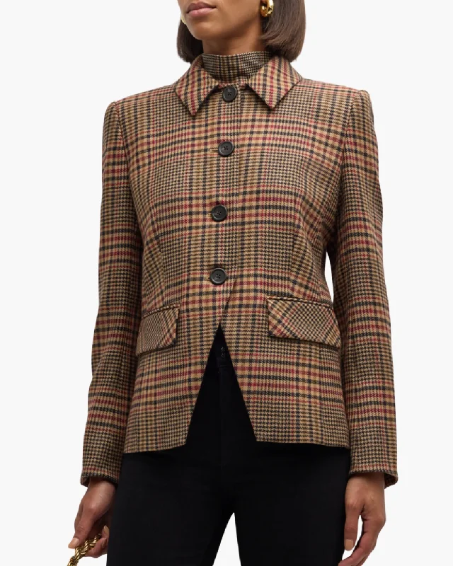 AIRE DICKEY JACKET IN CAMEL/BLACK Cotton Jacket Linen Jacket Terry Jacket