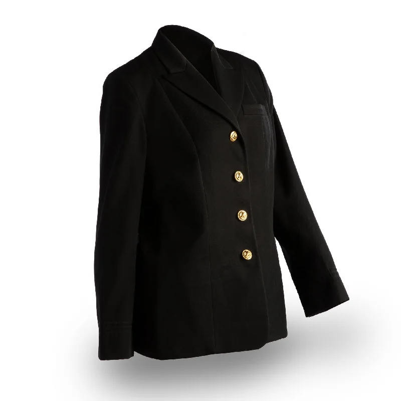 AS-IS NAVY Women Service Dress Blue Jacket - Gold Buttons One-Shoulder Jacket Off-the-Shoulder Jacket Asymmetrical Jacket