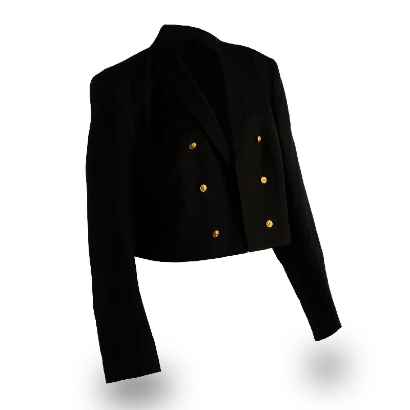 AS-IS NAVY Women's Dinner Dress Blue Jacket - Gold Buttons Corduroy Jacket Velvet Jacket Brocade Jacket