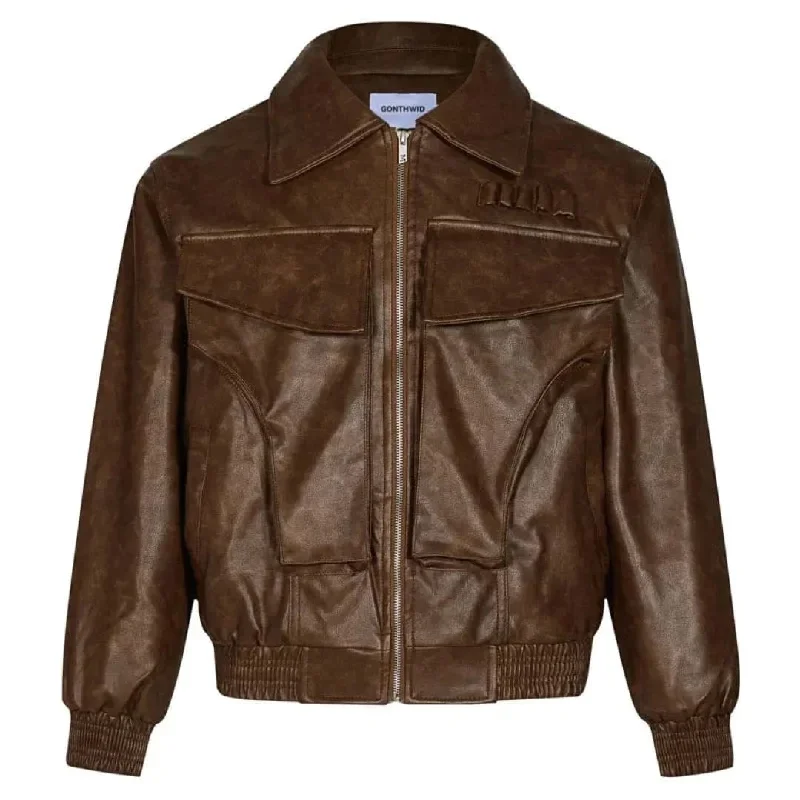 Classic Leather Bomber Jacket Jersey Jacket Tulle Jacket Batik Jacket