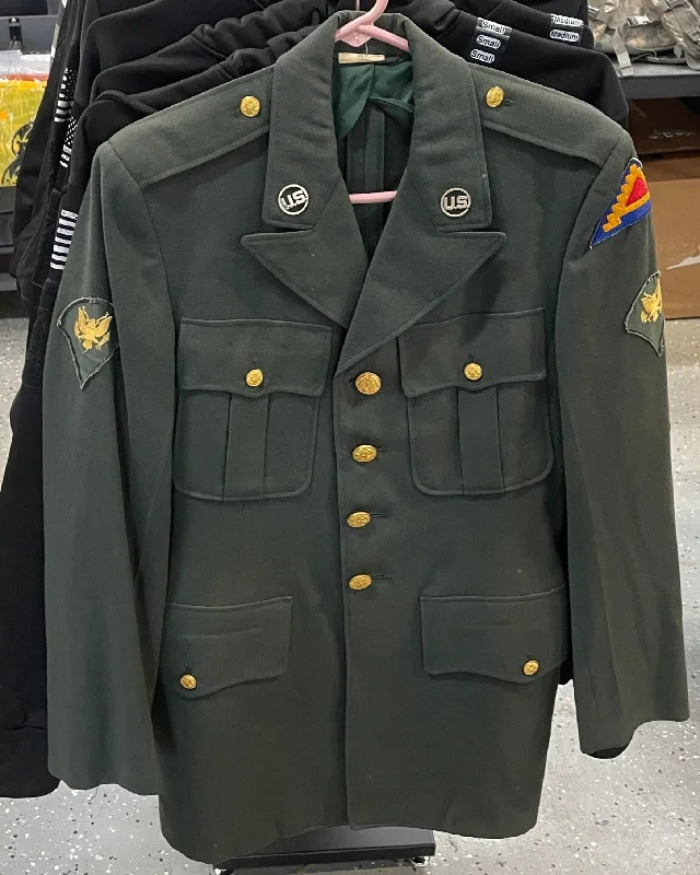 RARE!! Collectible 1960s U.S. Army Enlisted Service Green Uniform (36r Jacket~ Issued 7th Army "Seven Steps to Hell" Rayon Fabric Velvet Fabric Corduroy Fabric