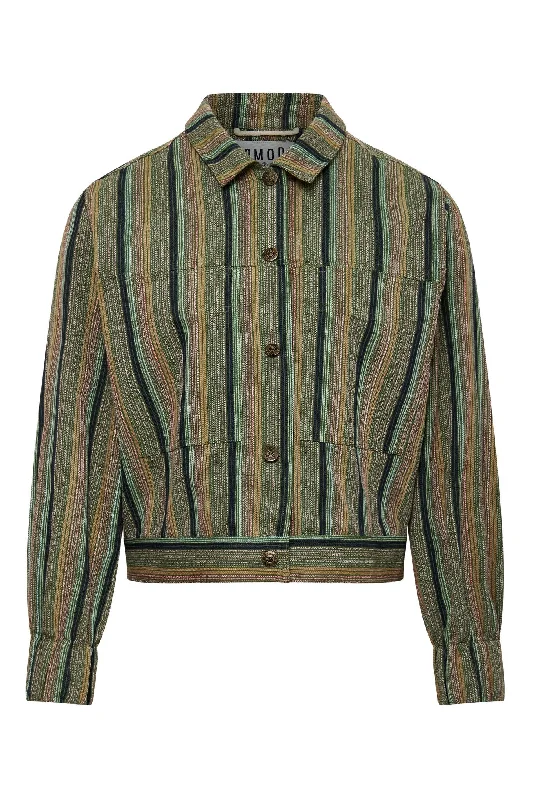 Neptune Cotton Jacket Stripes Green Corduroy Jacket Velvet Jacket Brocade Jacket