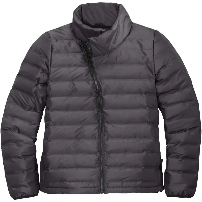 OGIO Women's Tarmac Grey Street Puffy Full-Zip Jacket One-Shoulder Jacket Off-the-Shoulder Jacket Asymmetrical Jacket